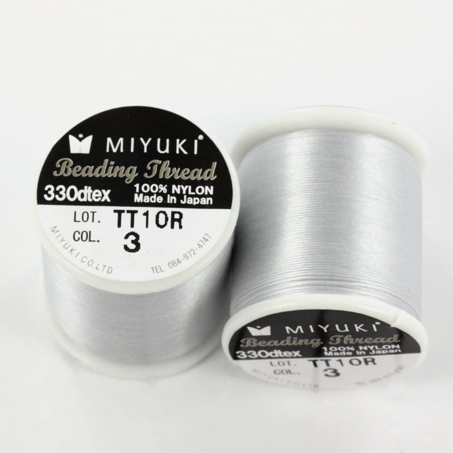 Miyuki perletråd, Sølv (fv. nr. 3) - Billede 2