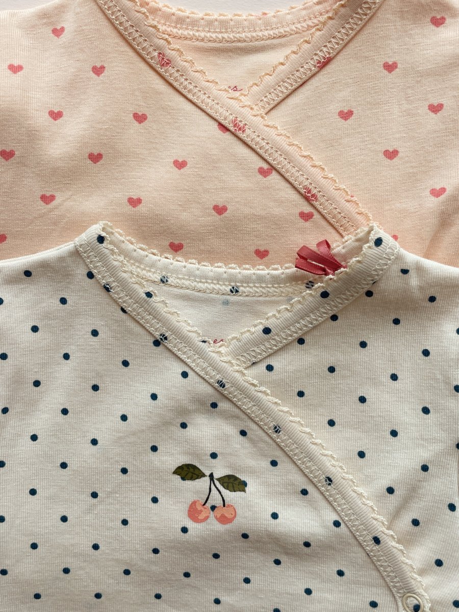 BASIC LONG SLEEVE NEWBORN BODY - blue dot - Billede 4