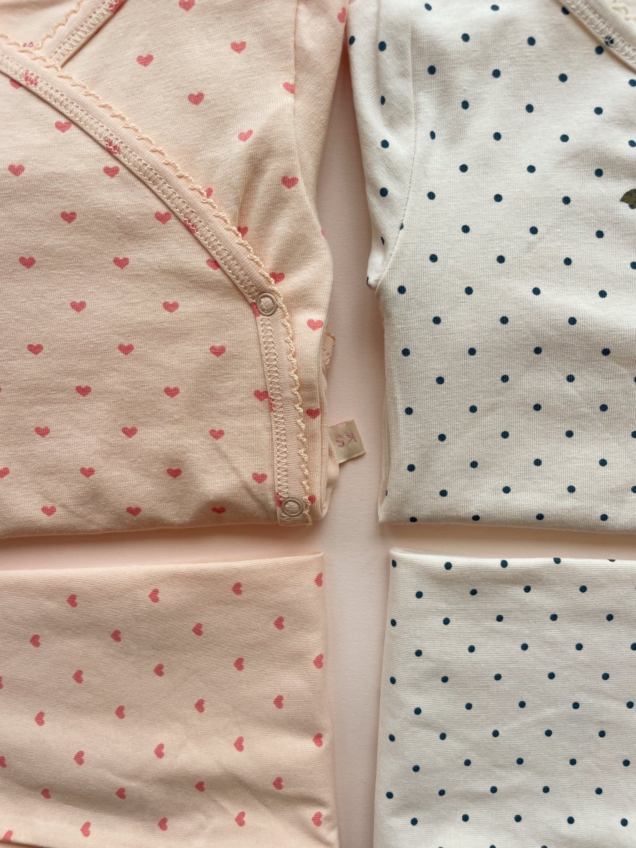 BASIC LONG SLEEVE NEWBORN BODY - blue dot - Billede 3