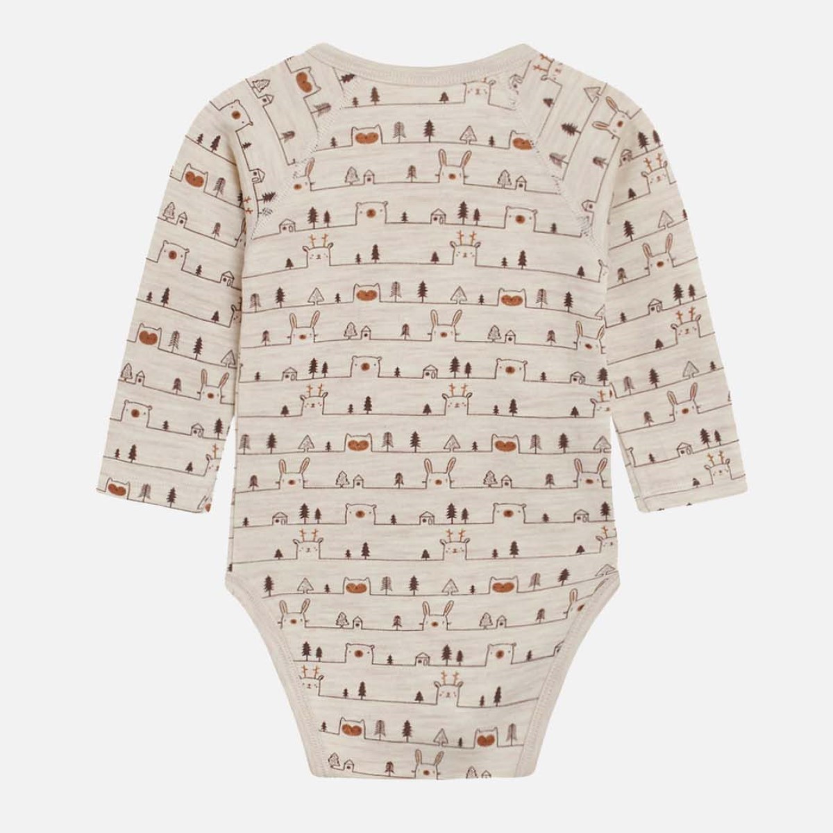 Hust and Claire Slå Om Body Uld/Bambus – Bia – Wheat Melange / Offwhite m. Print - Billede 6