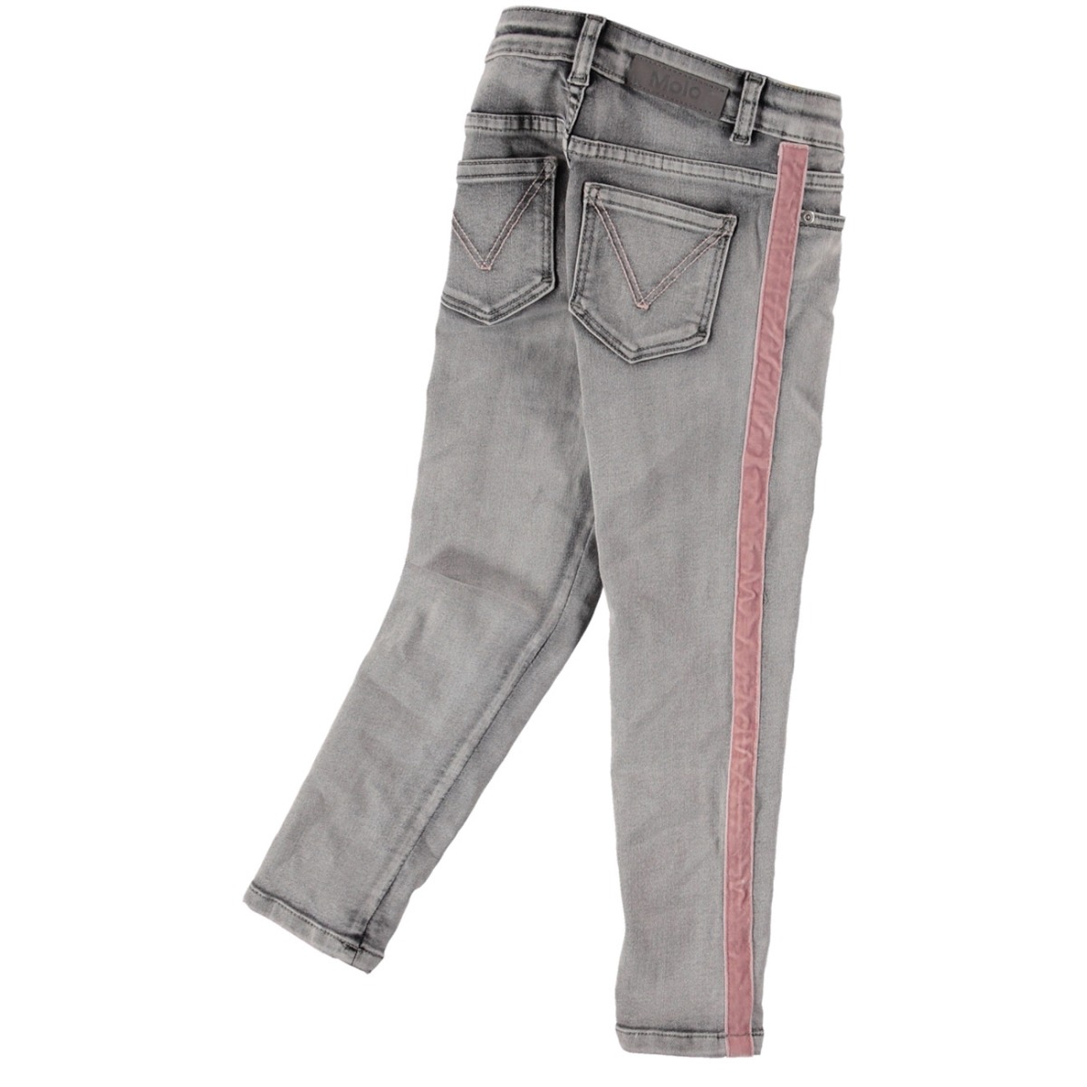 Molo Adele Jeans – Grå med rosa - Billede 4