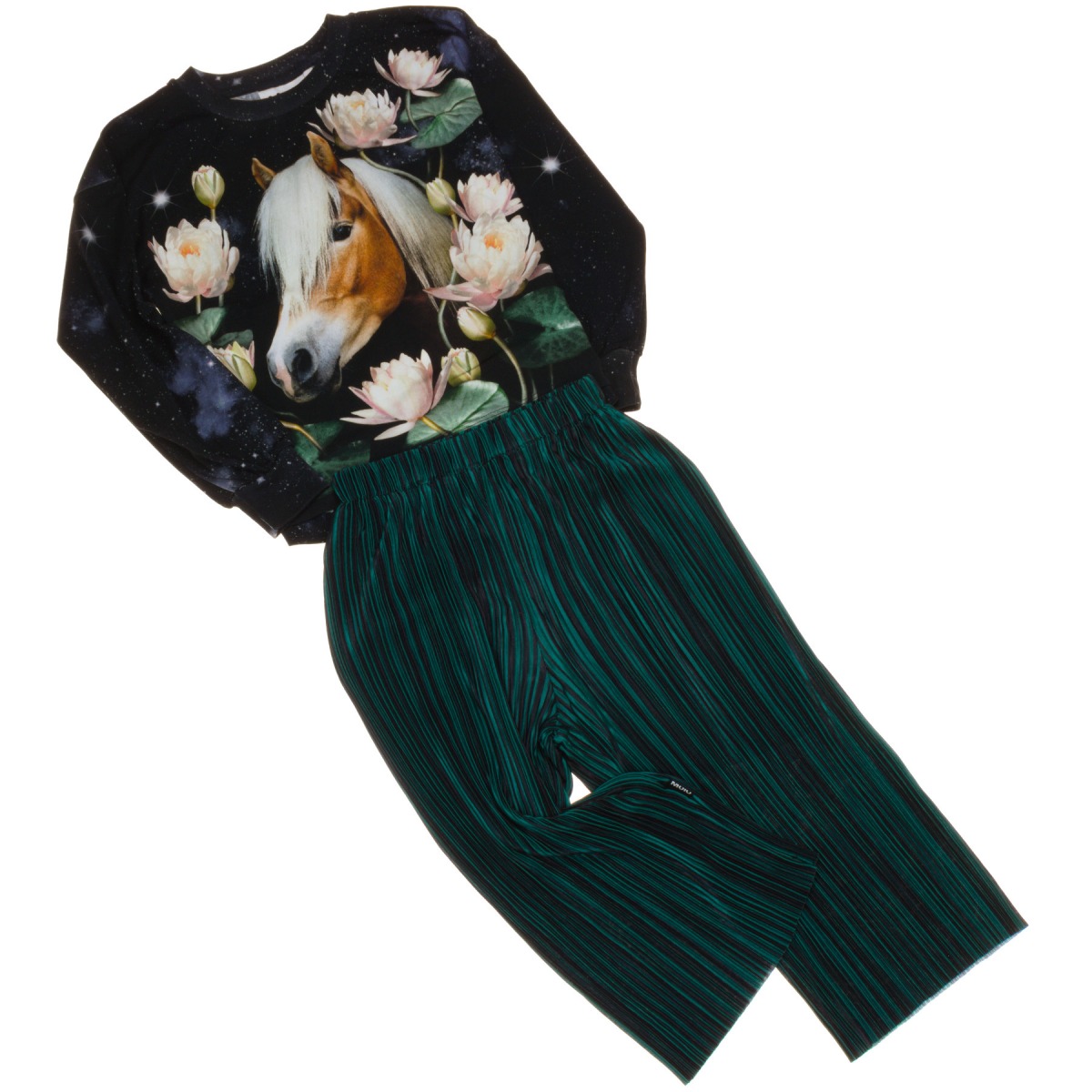 Molo Sweatshirt – Reniza – Water Lily Horse / Sort m. Print - Billede 3