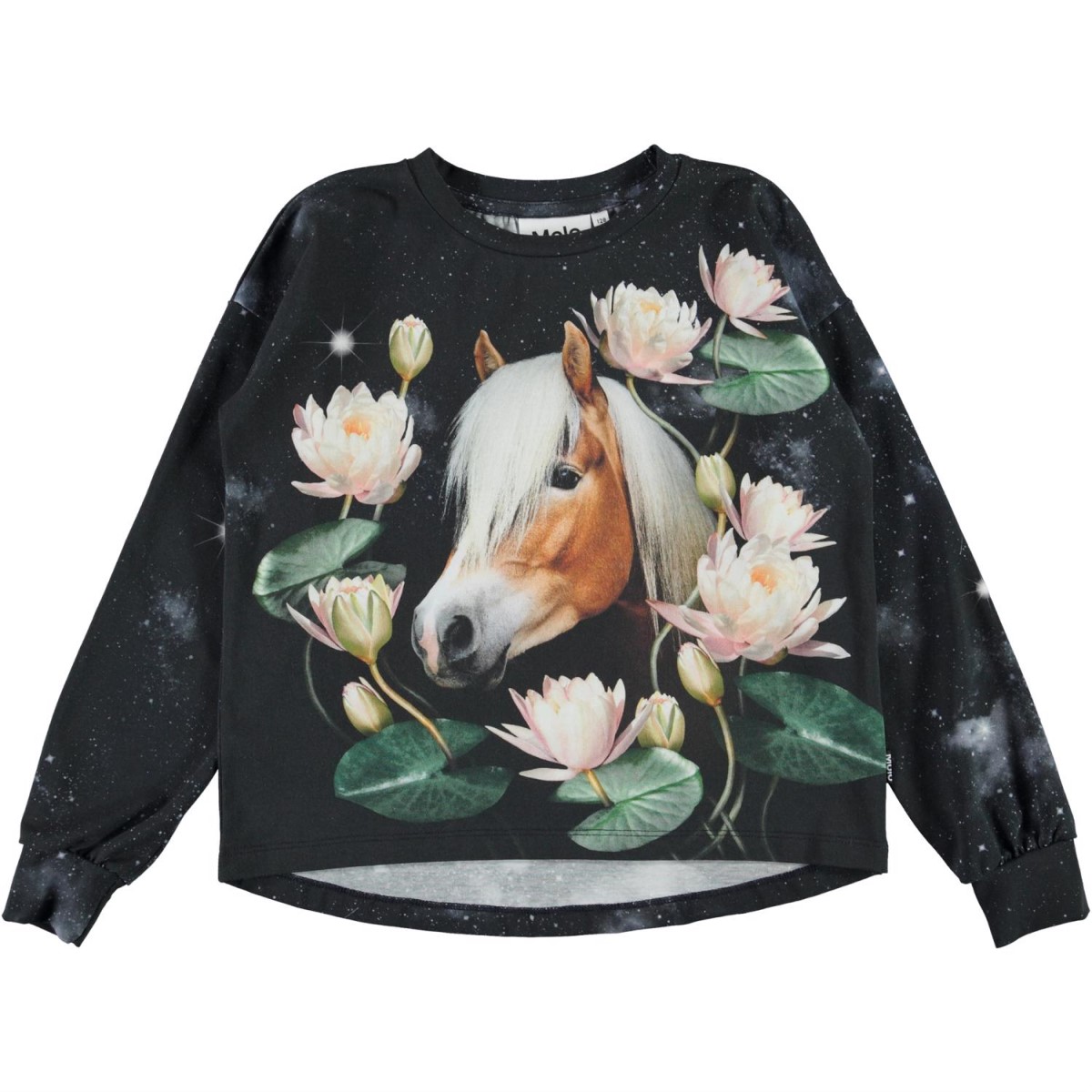 Molo Sweatshirt – Reniza – Water Lily Horse / Sort m. Print
