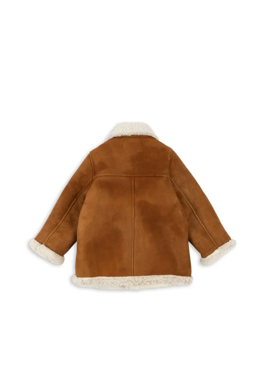Bonne shearling frakke - cognac - Billede 3