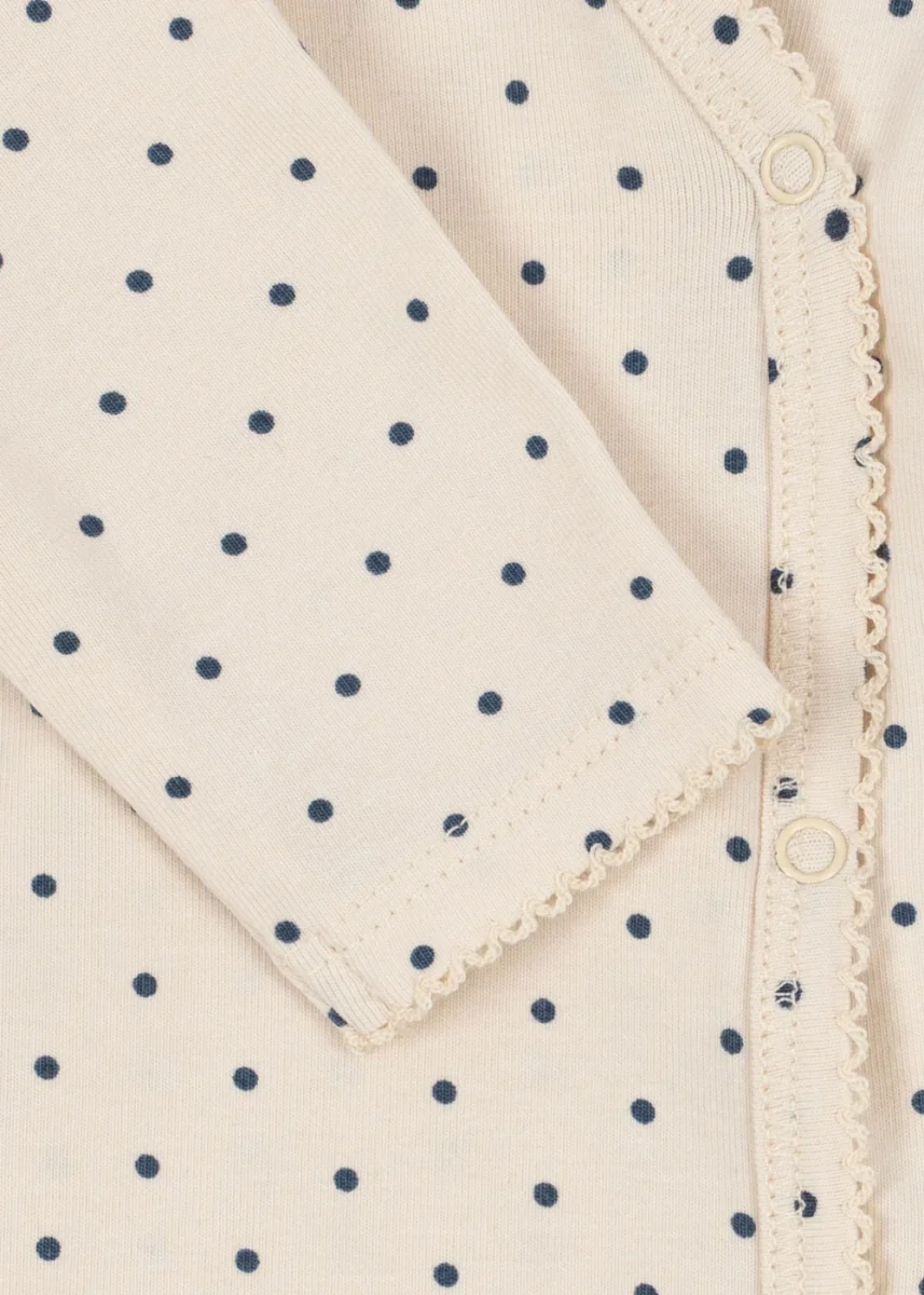 BASIC LONG SLEEVE NEWBORN BODY - blue dot - Billede 6