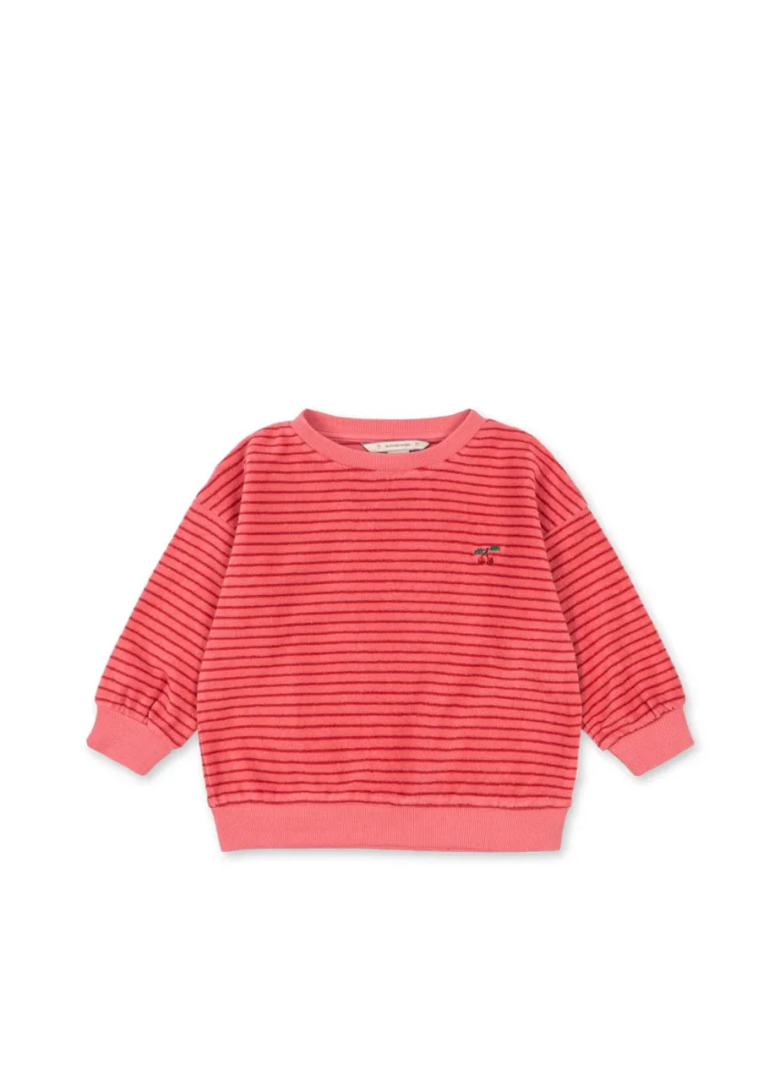 ITTY SWEATSHIRT - cardinal rose stripe