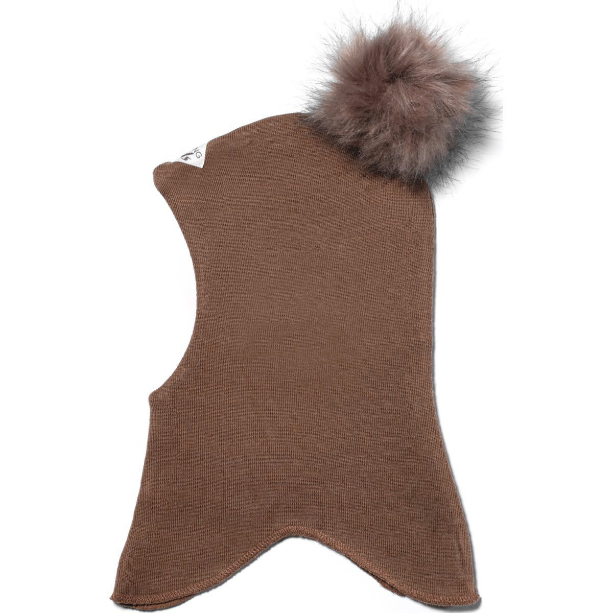 Racing Kids Rund Elefanthue m. Stor Pom Pom – Uld / Bomuld – Acorn / Brun - Billede 2