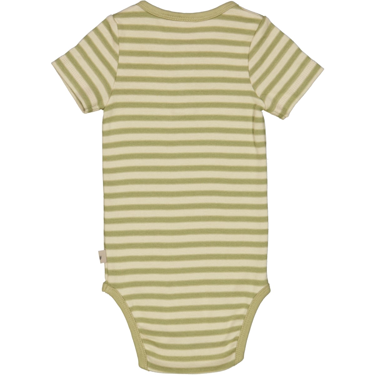 Wheat Kortærmet Body – Placket SS – Green Stripe / Stribet Grøn - Billede 4